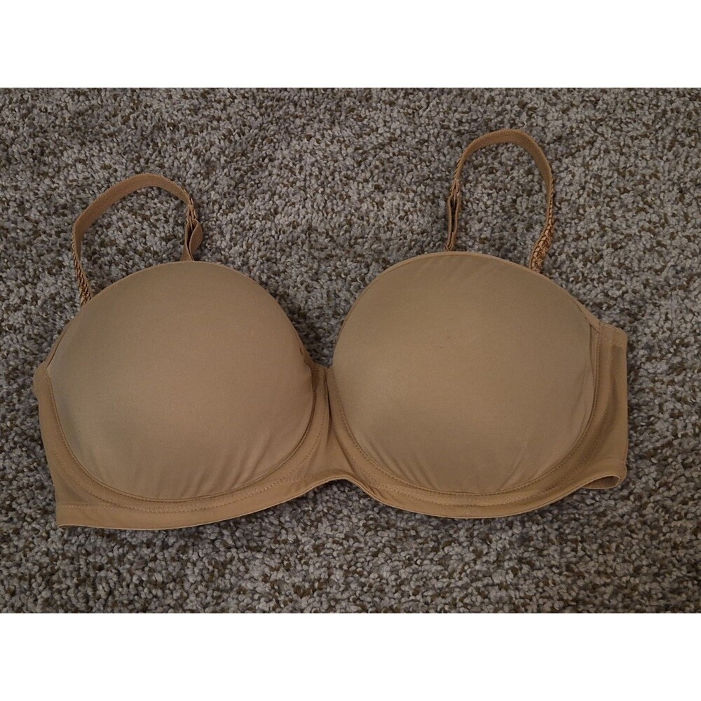 Nee Le Mystere Soiree Full Fit Strapless Tan Nude Women's Bra Size 32DD 9756